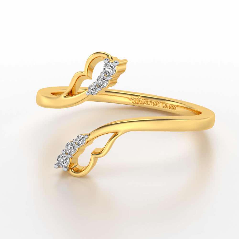Fronds Silver Ring - Yellow Gold - Image 2
