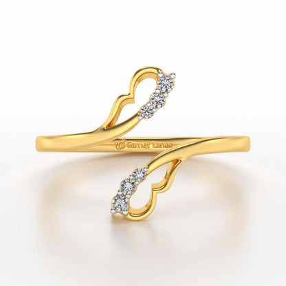 Fronds Silver Ring - Yellow Gold - Image 4