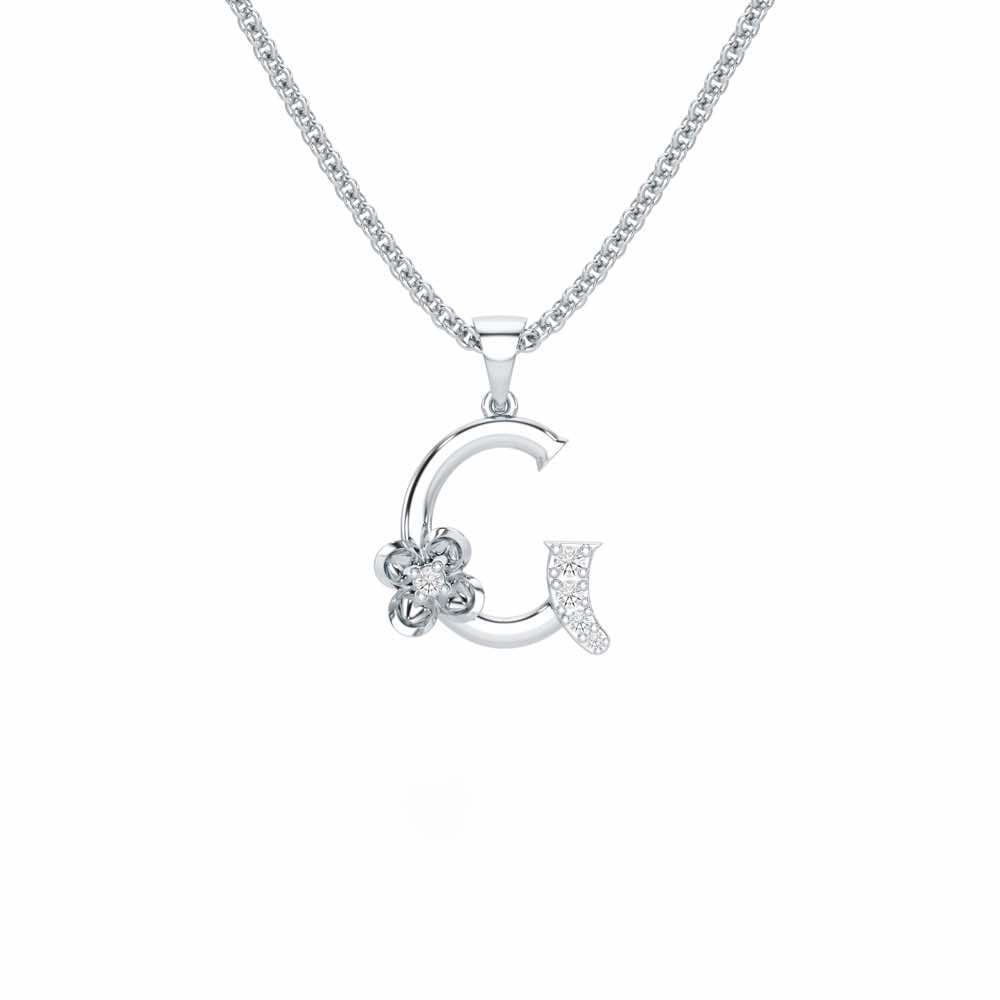G-Glint Silver Pendant - White Gold - Image 1