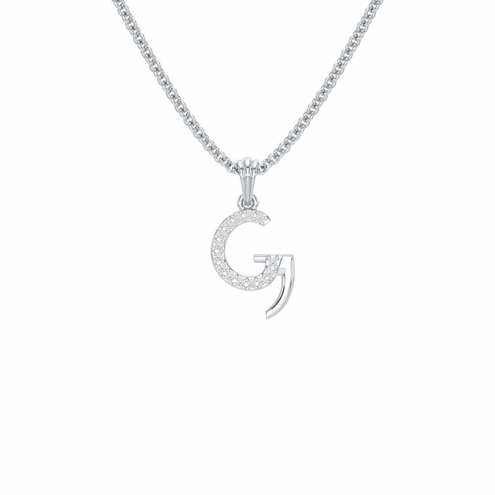 G-Luke Silver Pendant - White Gold - Image 1