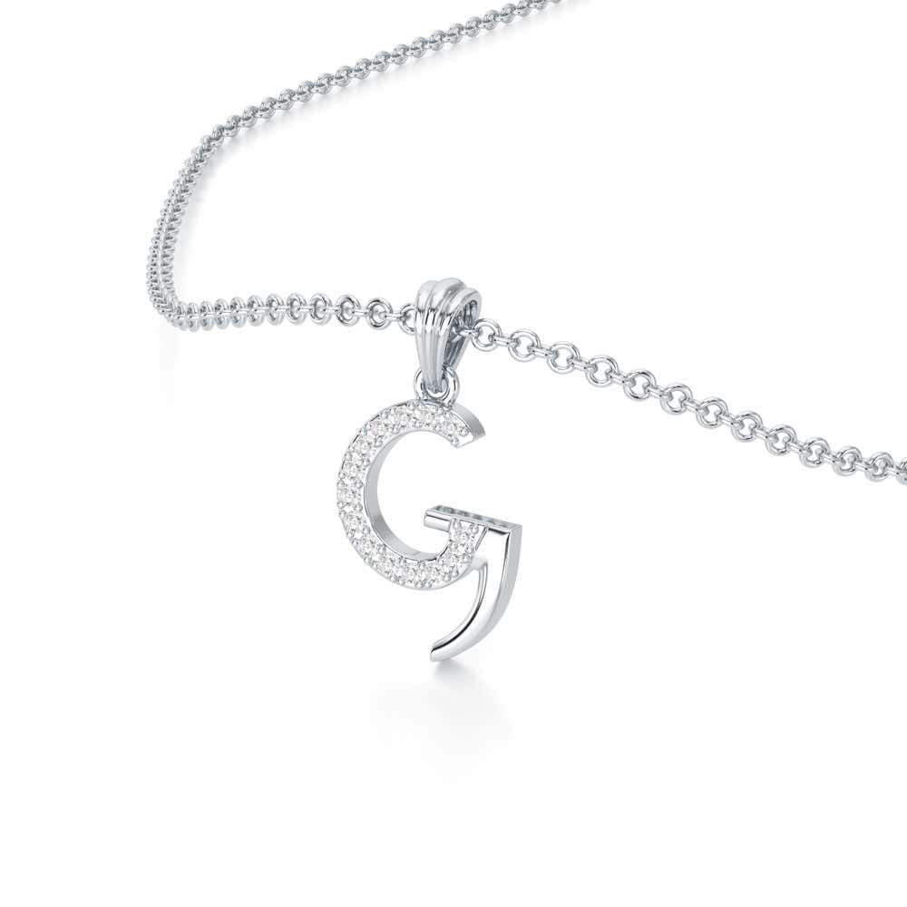 G-Luke Silver Pendant - White Gold - Image 2