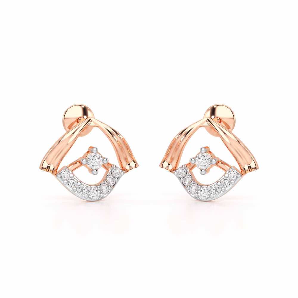 Galactic Glam Silver Earrings - Rose Gold - Image 1