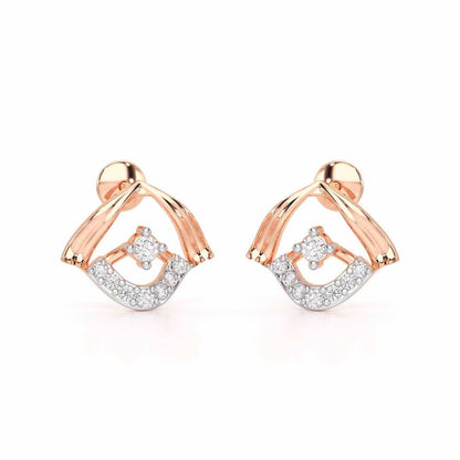 Galactic Glam Silver Earrings - Rose Gold - Image 1