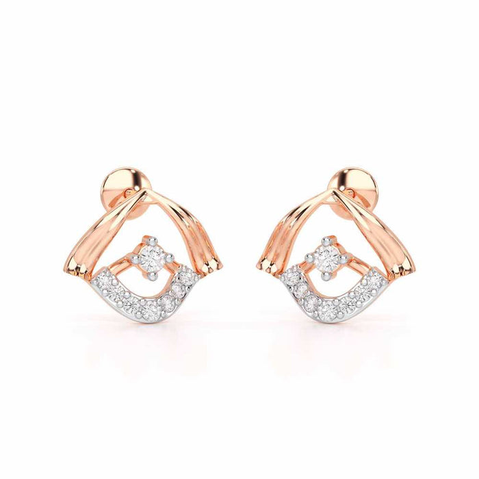 Galactic Glam Silver Earrings - Rose Gold - Image 1