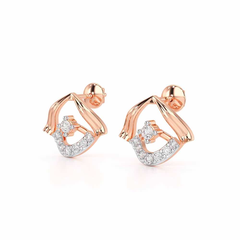 Galactic Glam Silver Earrings - Rose Gold - Image 3