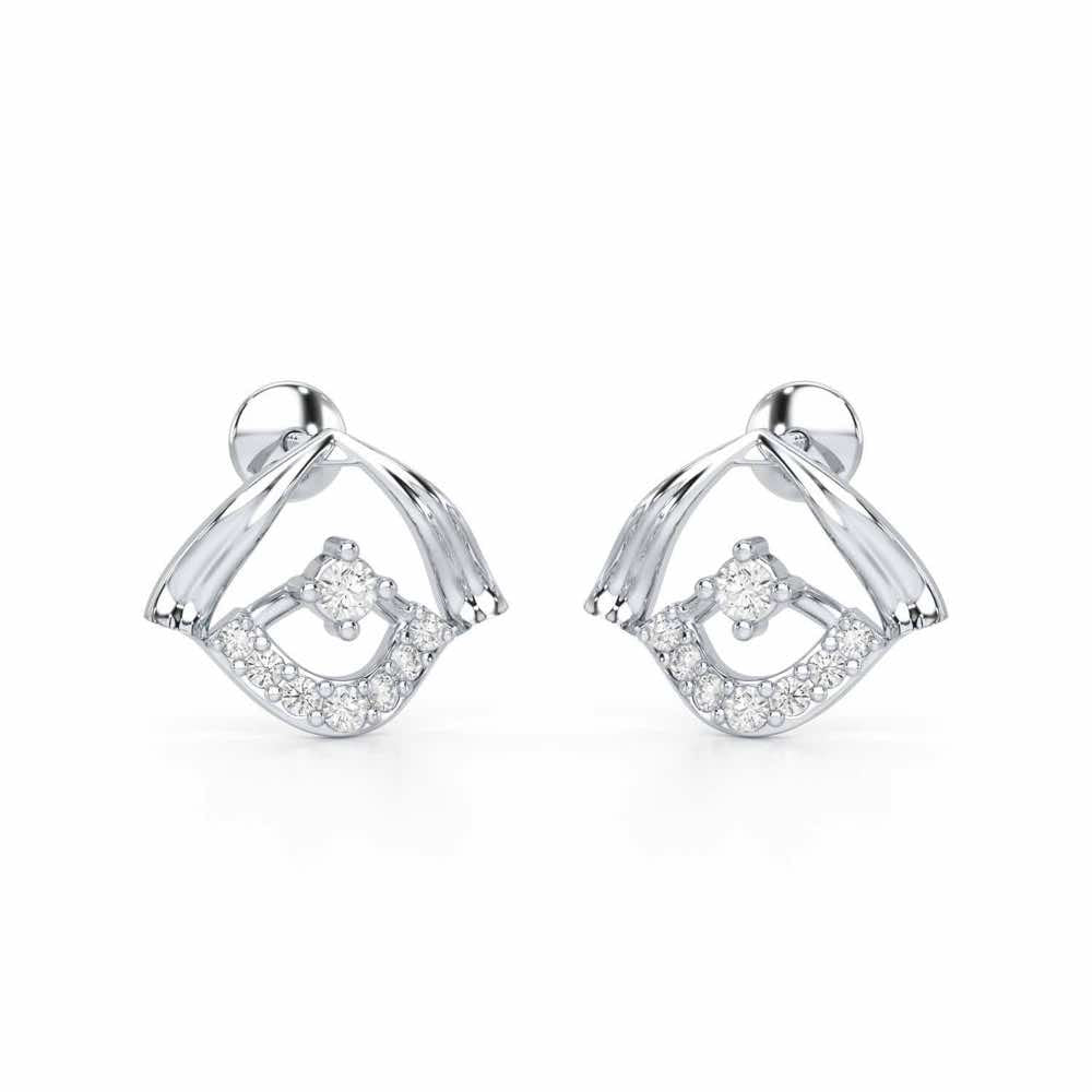 Galactic Glam Silver Earrings - White Gold - Image 1