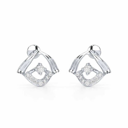 Galactic Glam Silver Earrings - White Gold - Image 1