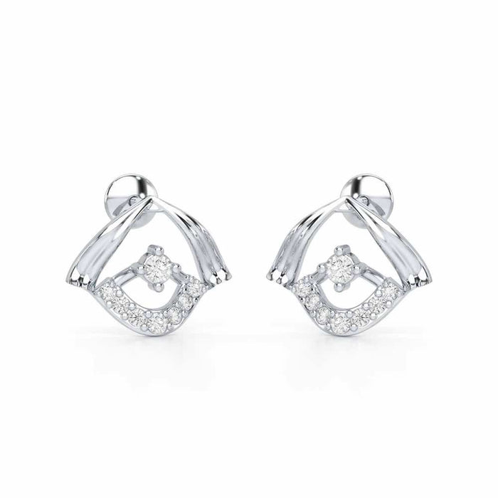 Galactic Glam Silver Earrings - White Gold - Image 1