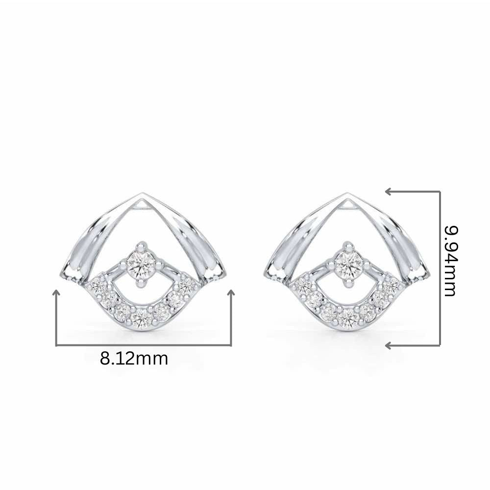Galactic Glam Silver Earrings - White Gold - Image 2