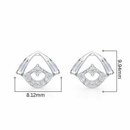 Galactic Glam Silver Earrings - White Gold - Image 2