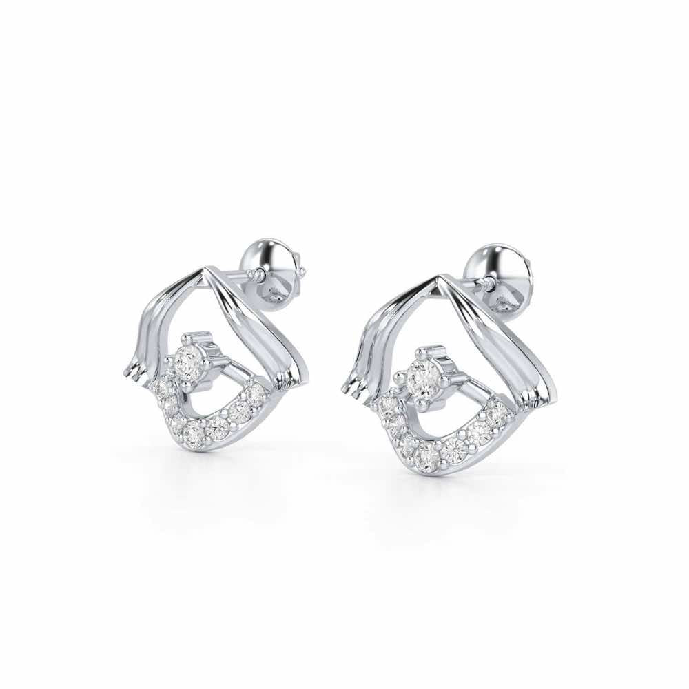 Galactic Glam Silver Earrings - White Gold - Image 3