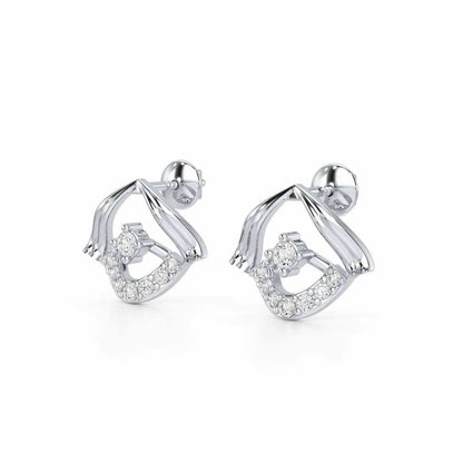 Galactic Glam Silver Earrings - White Gold - Image 3