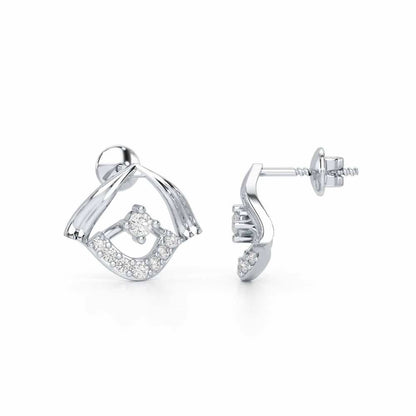 Galactic Glam Silver Earrings - White Gold - Image 4