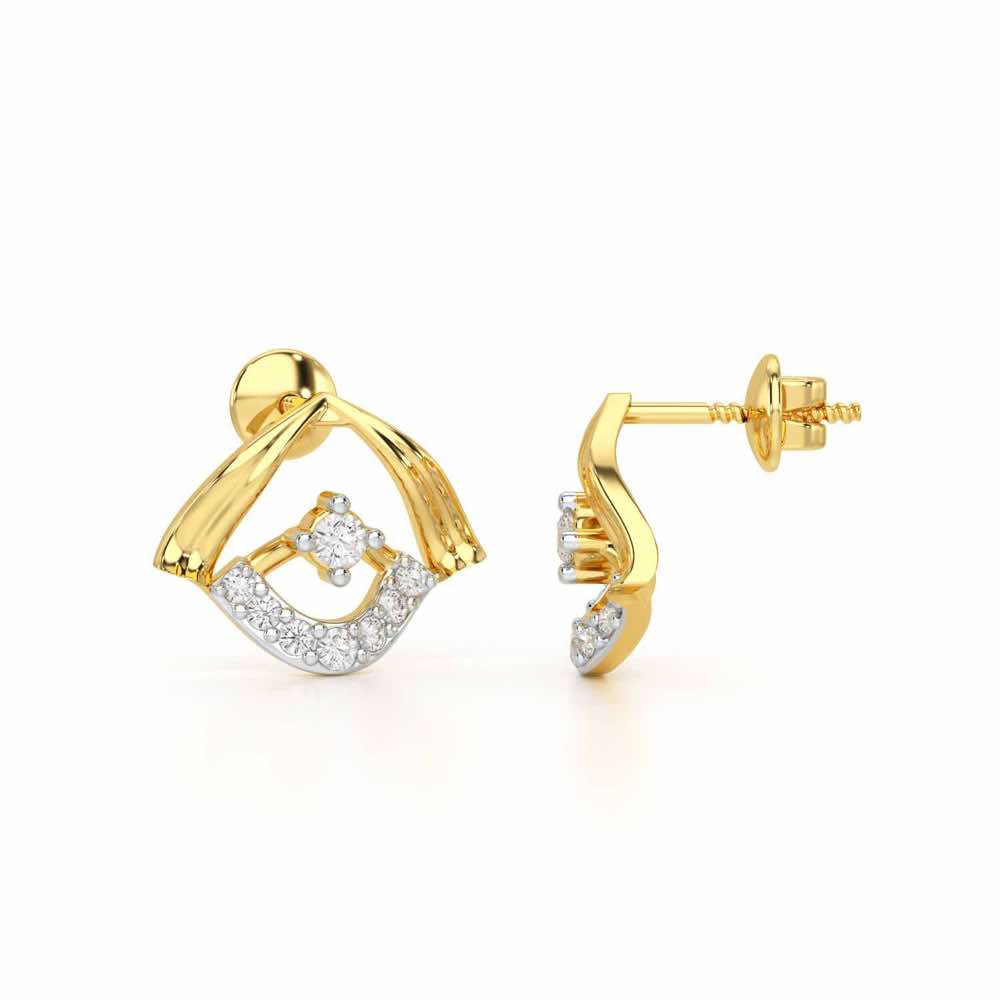 Galactic Glam Silver Earrings - Yellow Gold - Image 4