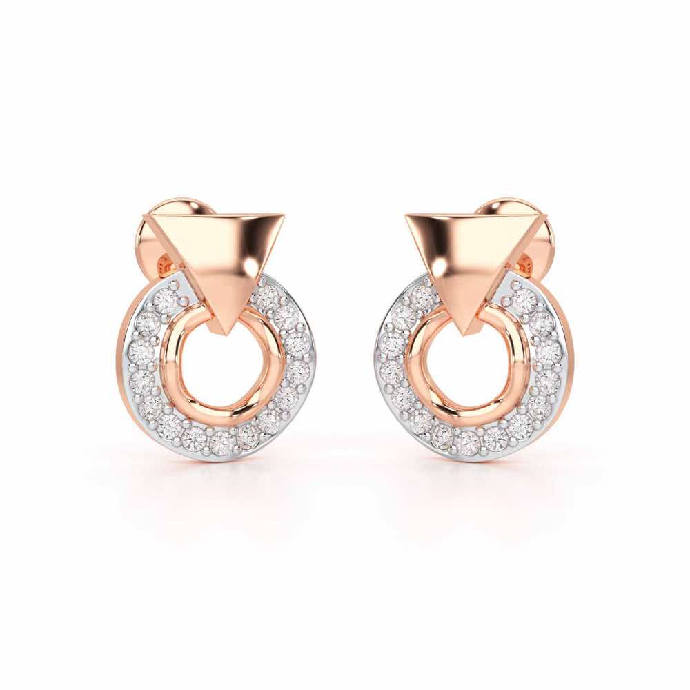 Galactic Halo Silver Earrings - Rose Gold - Image 1