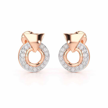 Galactic Halo Silver Earrings - Rose Gold - Image 1