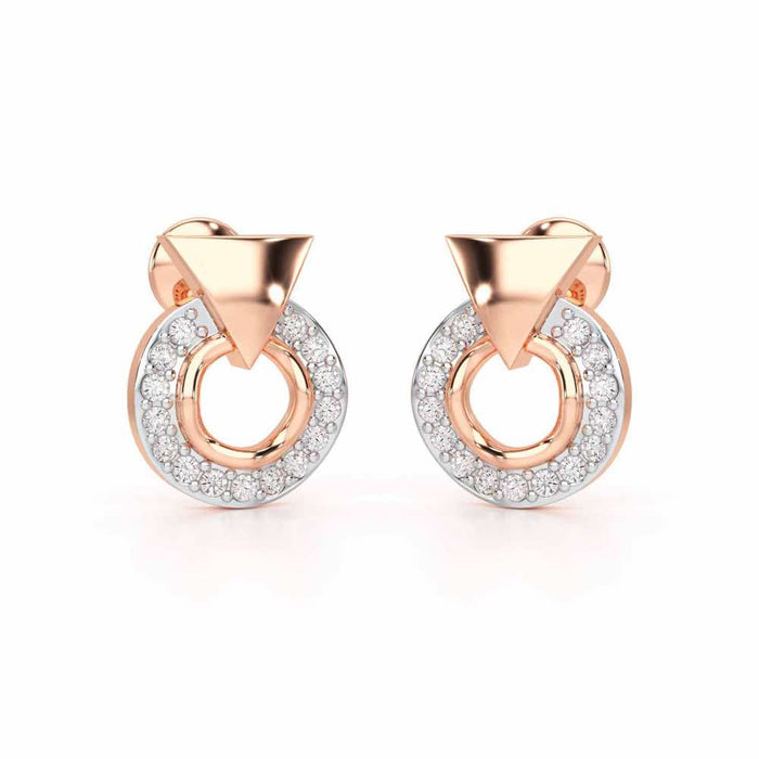 Galactic Halo Silver Earrings - Rose Gold - Image 1