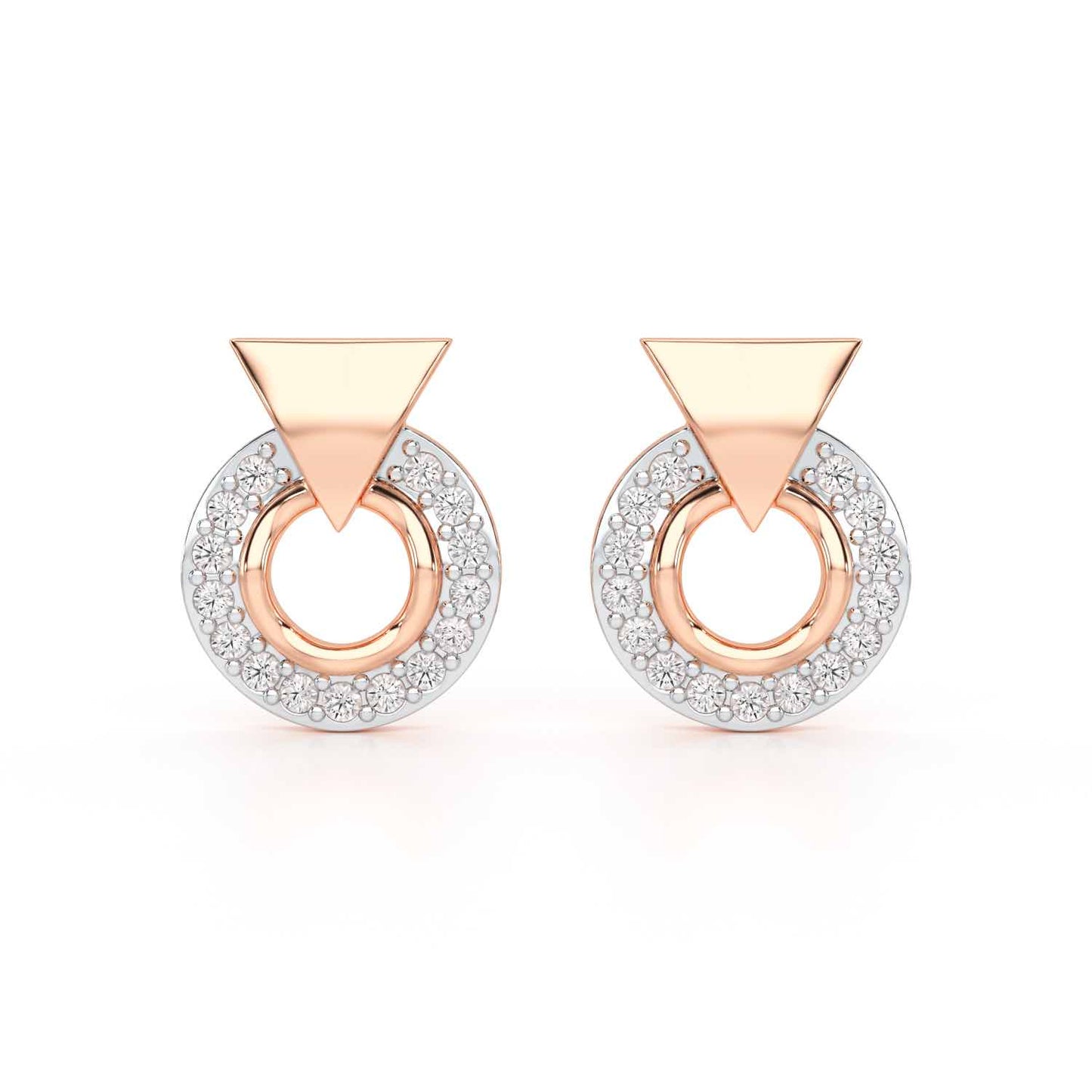 Galactic Halo Silver Earrings - Rose Gold - Image 2