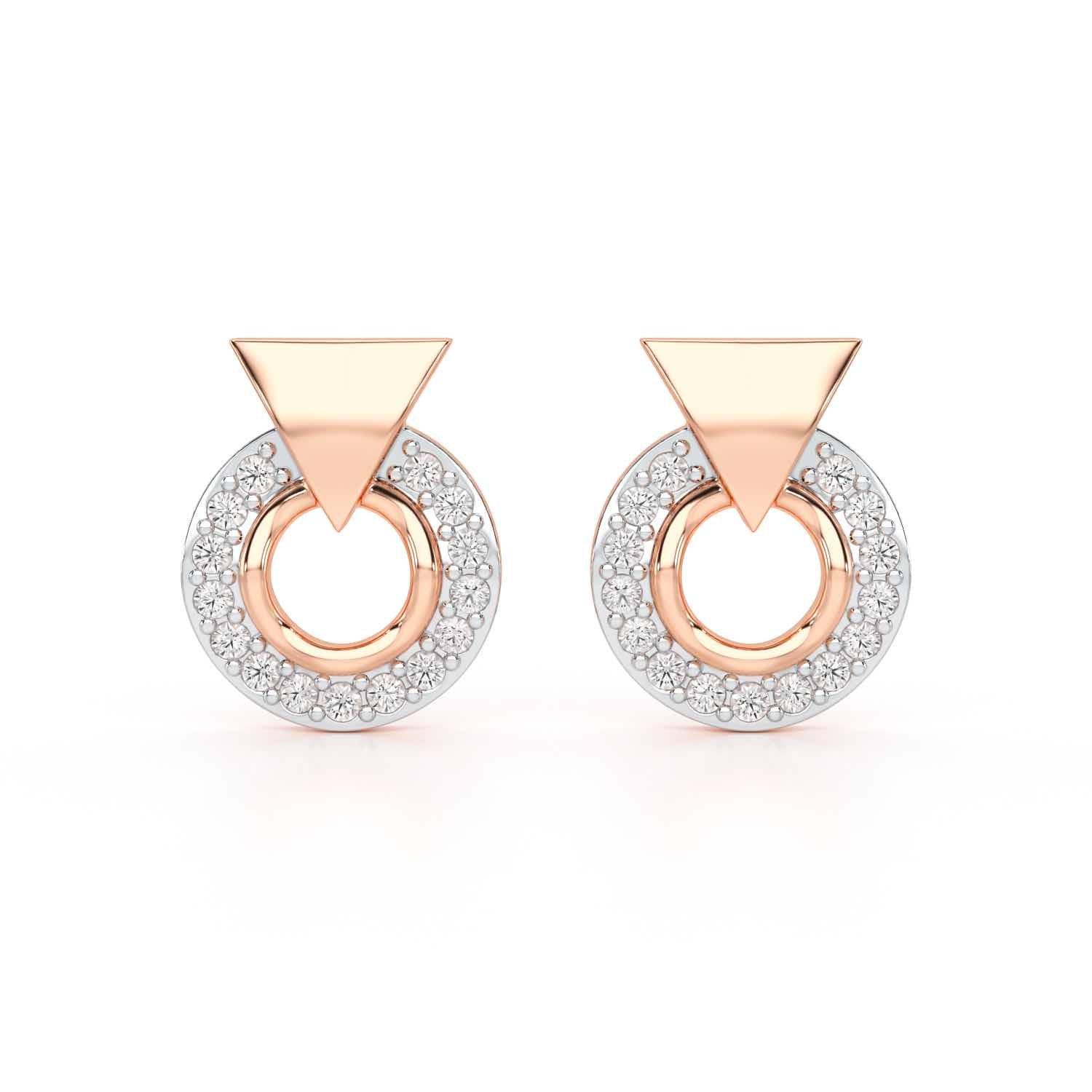 Galactic Halo Silver Earrings - Rose Gold - Image 2