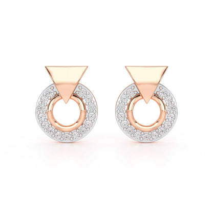 Galactic Halo Silver Earrings - Rose Gold - Image 2