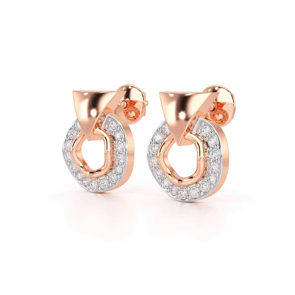 Galactic Halo Silver Earrings - Rose Gold - Image 3