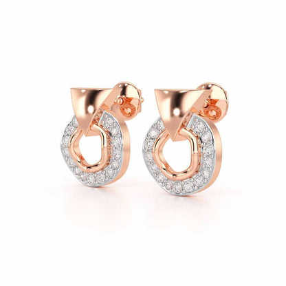 Galactic Halo Silver Earrings - Rose Gold - Image 3