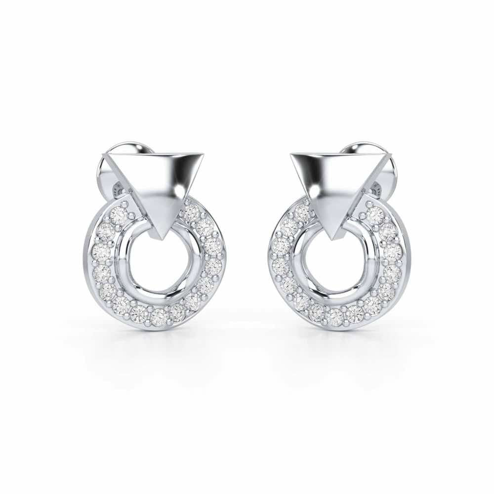 Galactic Halo Silver Earrings - White Gold - Image 1