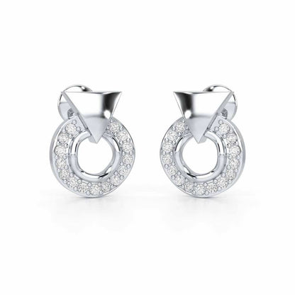 Galactic Halo Silver Earrings - White Gold - Image 1
