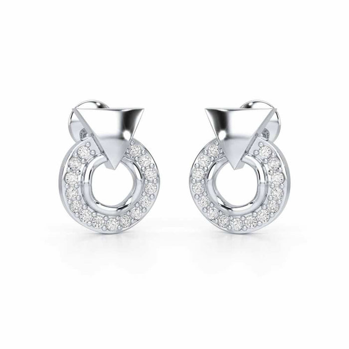 Galactic Halo Silver Earrings - White Gold - Image 1