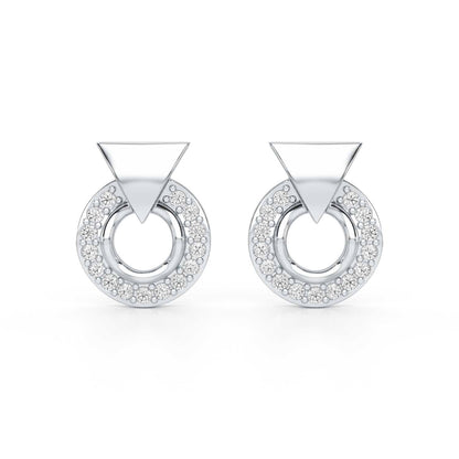 Galactic Halo Silver Earrings - White Gold - Image 2