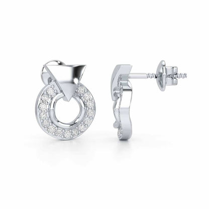 Galactic Halo Silver Earrings - White Gold - Image 4