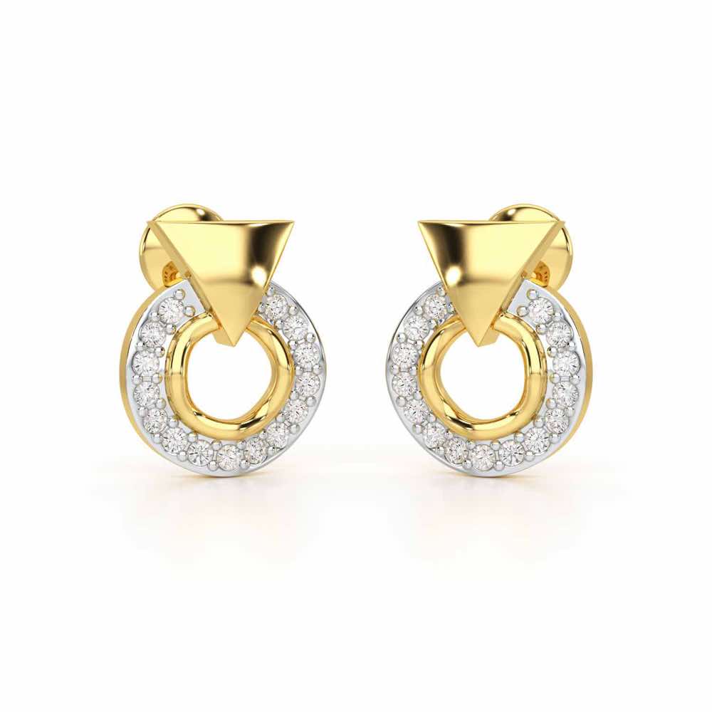 Galactic Halo Silver Earrings - Yellow Gold - Image 1