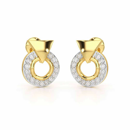 Galactic Halo Silver Earrings - Yellow Gold - Image 1