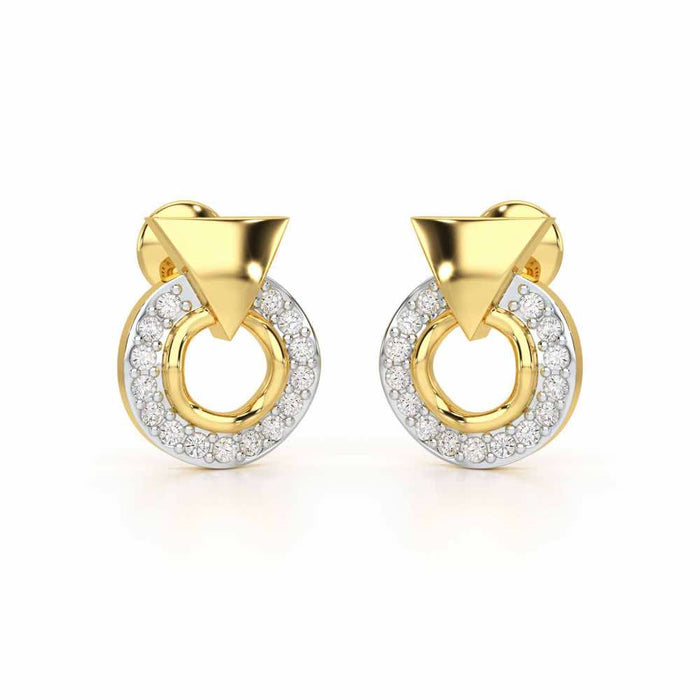 Galactic Halo Silver Earrings - Yellow Gold - Image 1
