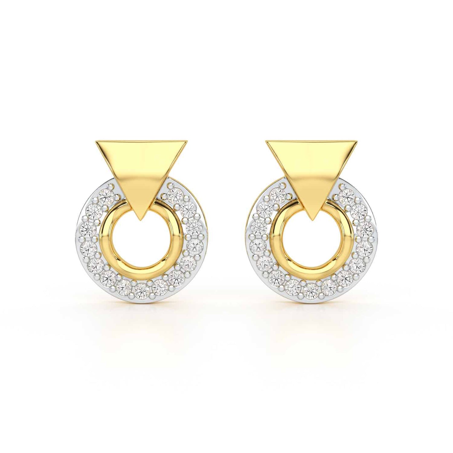Galactic Halo Silver Earrings - Yellow Gold - Image 2