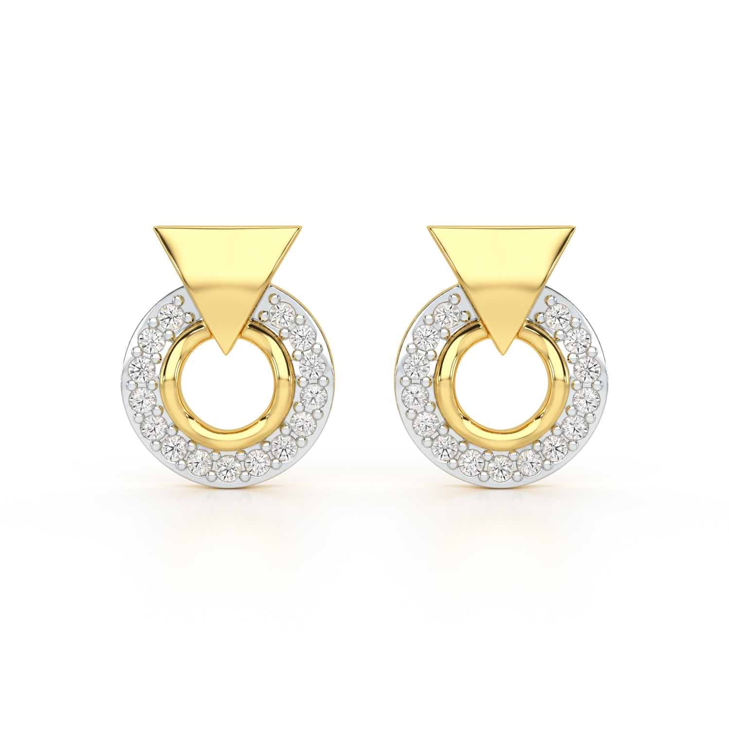 Galactic Halo Silver Earrings - Yellow Gold - Image 2