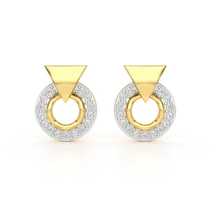 Galactic Halo Silver Earrings - Yellow Gold - Image 2