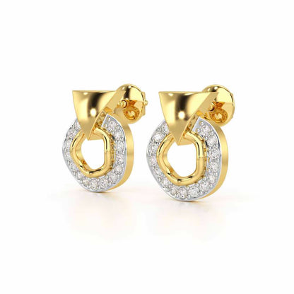 Galactic Halo Silver Earrings - Yellow Gold - Image 3
