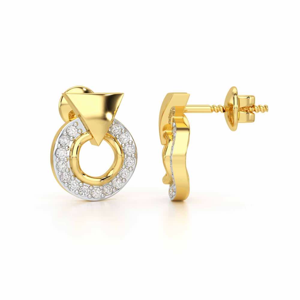 Galactic Halo Silver Earrings - Yellow Gold - Image 4