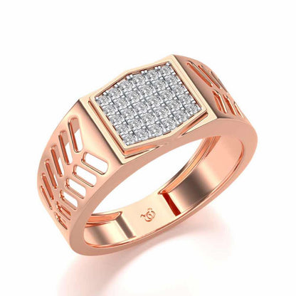 Gallant Silver Ring For Men - Rose Gold - Image 1