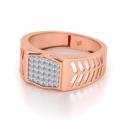 Gallant Silver Ring For Men - Rose Gold - Image 2