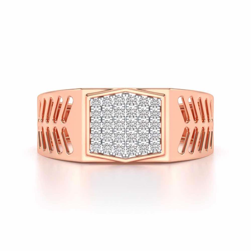 Gallant Silver Ring For Men - Rose Gold - Image 4