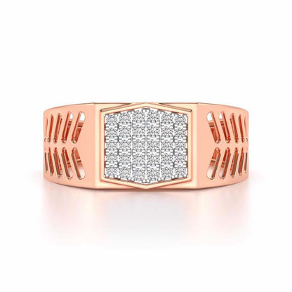 Gallant Silver Ring For Men - Rose Gold - Image 4