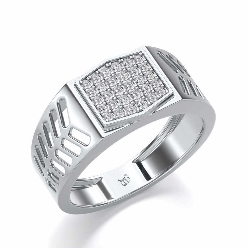 Gallant Silver Ring For Men - White Gold - Image 1