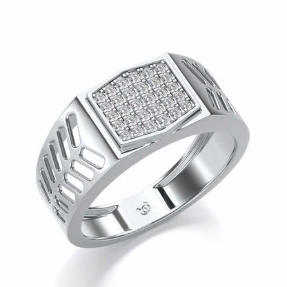 Gallant Silver Ring For Men - White Gold - Image 1