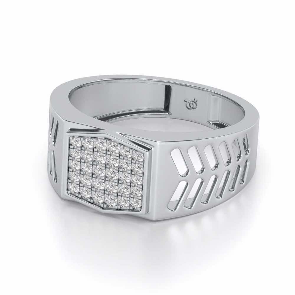 Gallant Silver Ring For Men - White Gold - Image 2