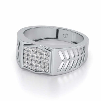 Gallant Silver Ring For Men - White Gold - Image 2