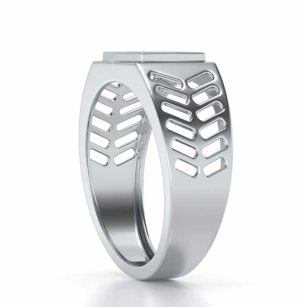 Gallant Silver Ring For Men - White Gold - Image 3