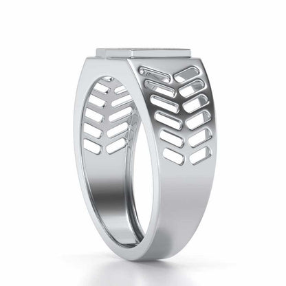 Gallant Silver Ring For Men - White Gold - Image 3