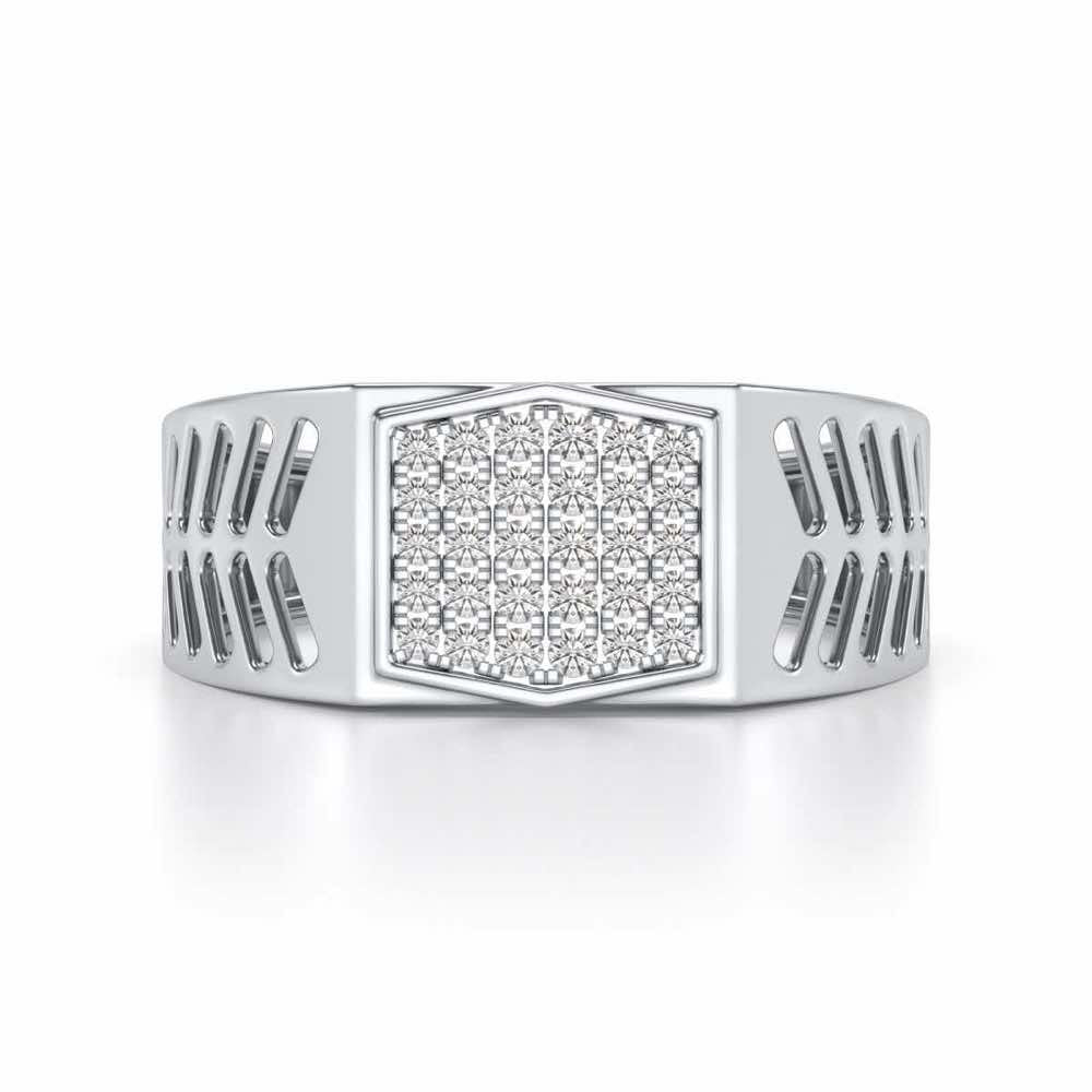 Gallant Silver Ring For Men - White Gold - Image 4